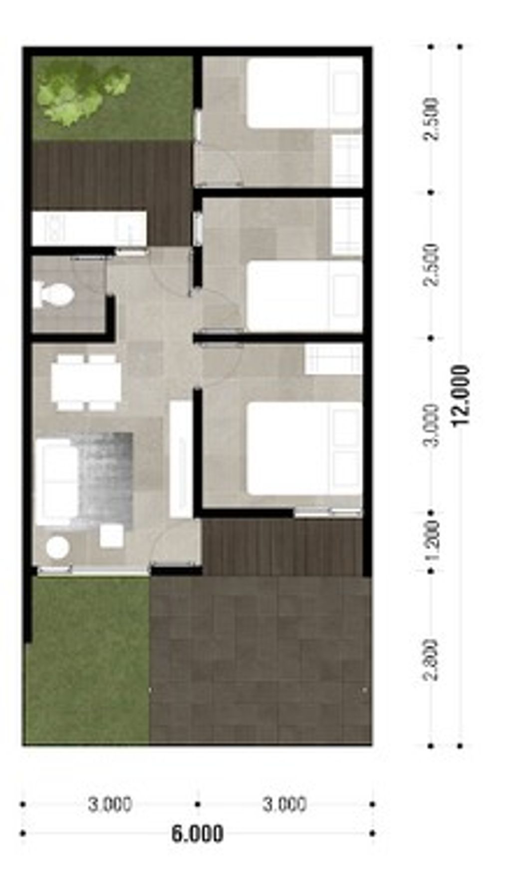 foto denah rumah tipe LE RICHE 605 perumahan MUTIARA GADING CITY CLUSTER MONACO & PARIS