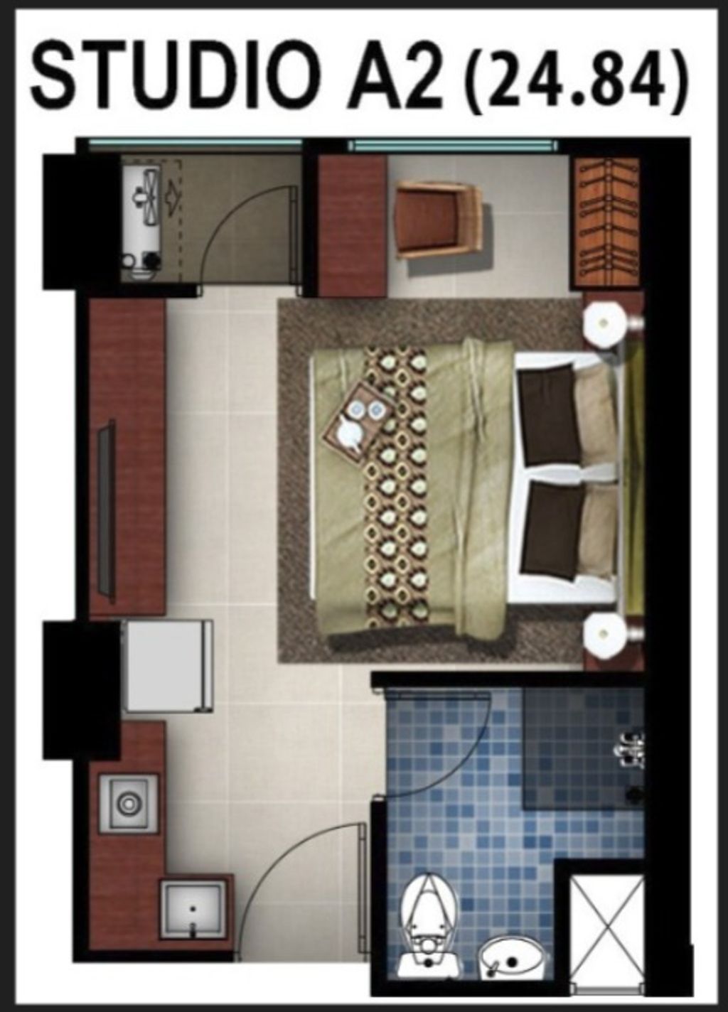 foto denah rumah tipe Studio A2 perumahan Grand Dhika City Lifestyle Jatiwarna