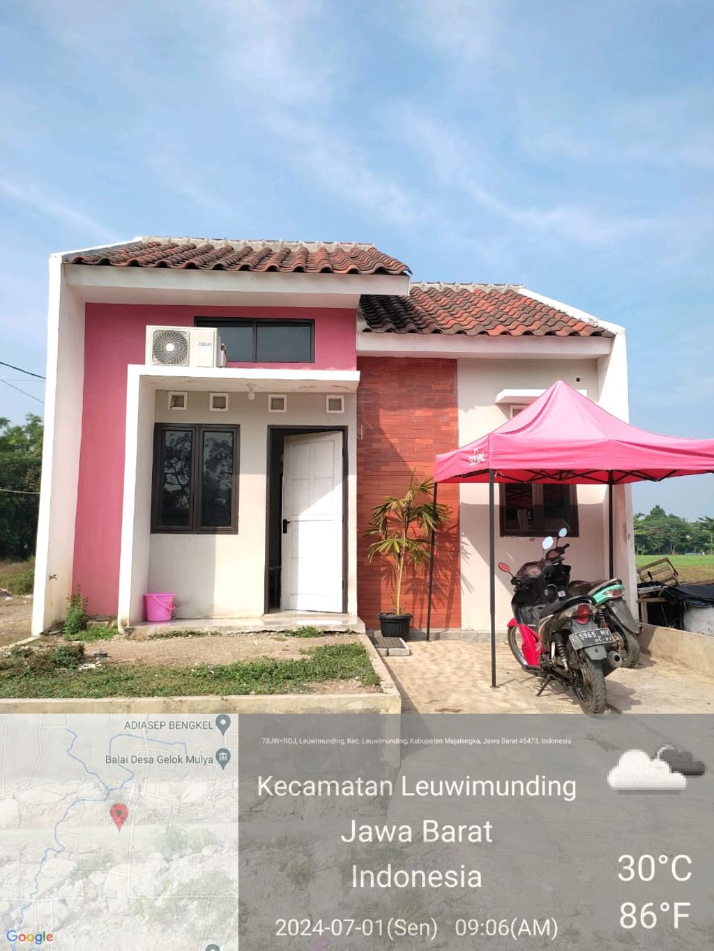 foto tampak rumah tipe 33/60 perumahan Griya Leuwimunding Permai