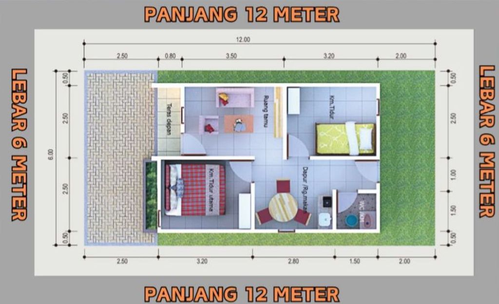 foto denah rumah tipe DANDELION perumahan Mahantas Modern Land