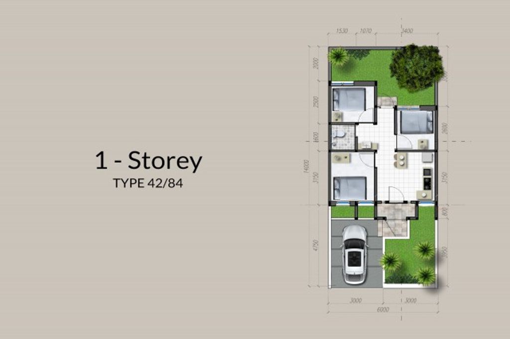 foto denah rumah tipe Brassia Hill 1 - 19 perumahan The Araya