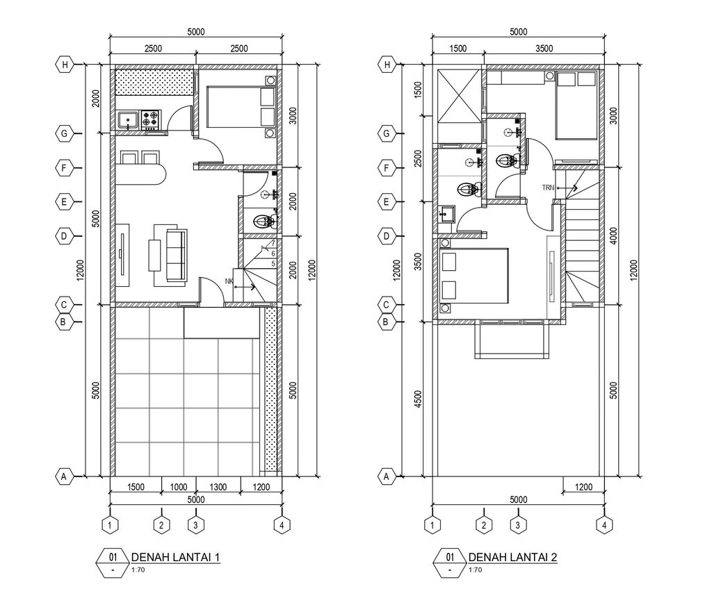 foto denah rumah tipe 5x12 perumahan Terrace Garden Premier