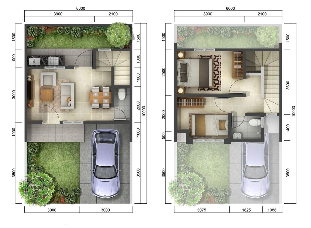 foto denah rumah tipe ADAGIO perumahan THE SYMPHONY