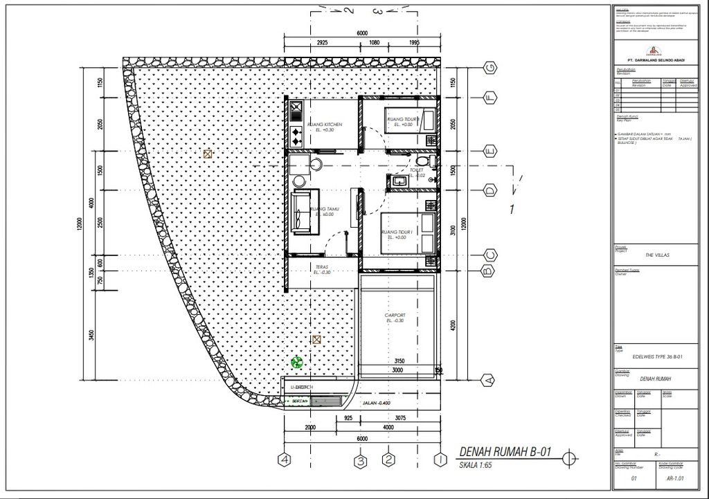 foto denah rumah tipe 36/127 perumahan THE VILLAS Rukun Senior Living
