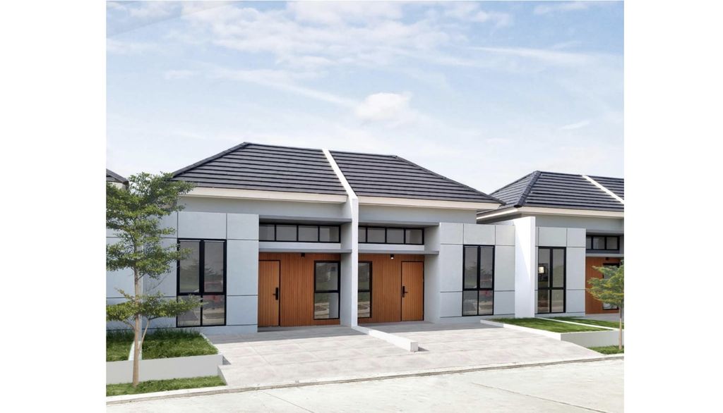 foto tampak rumah tipe MAJAPAHIT GARDEN 33/72 (JUNI 24) perumahan PANJIBUWONO RESIDENCE