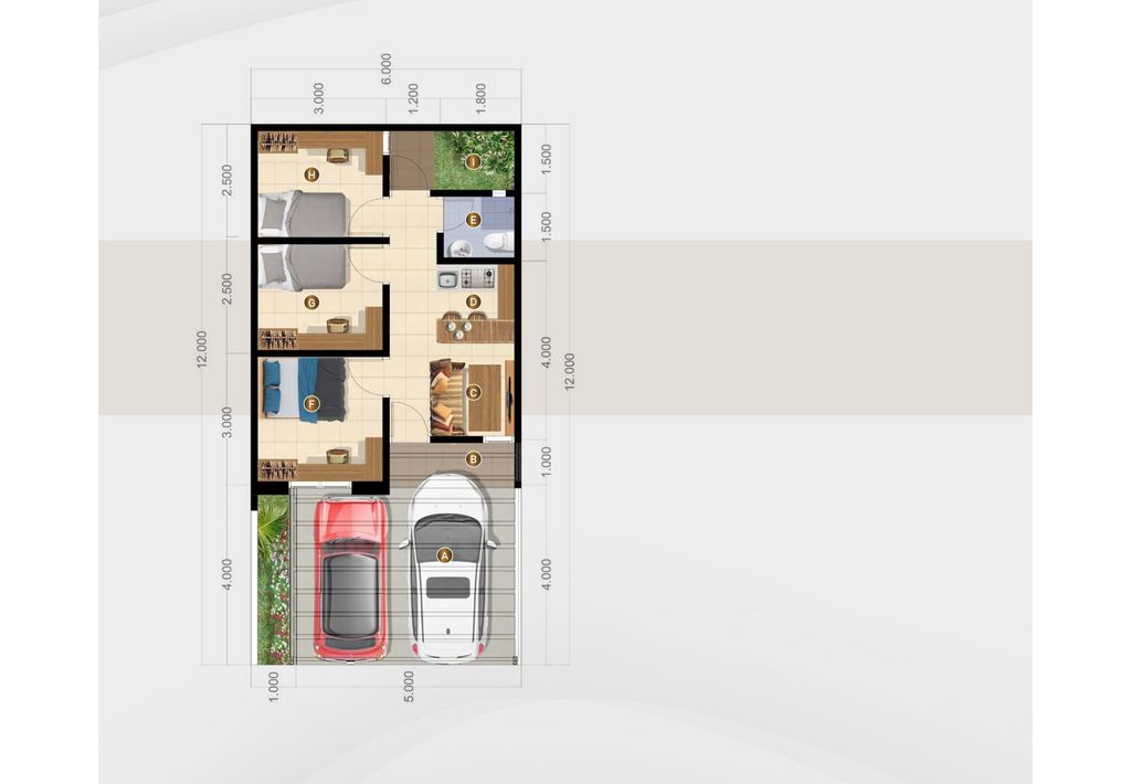 foto denah rumah tipe FAMILY SUITE 43/72 (JUNI 24) perumahan PANJIBUWONO RESIDENCE