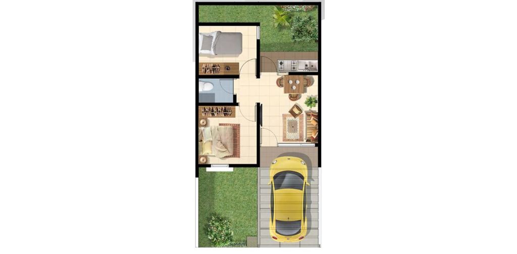 foto denah rumah tipe AYANA 34/72 (JUNI 24) perumahan PANJIBUWONO RESIDENCE