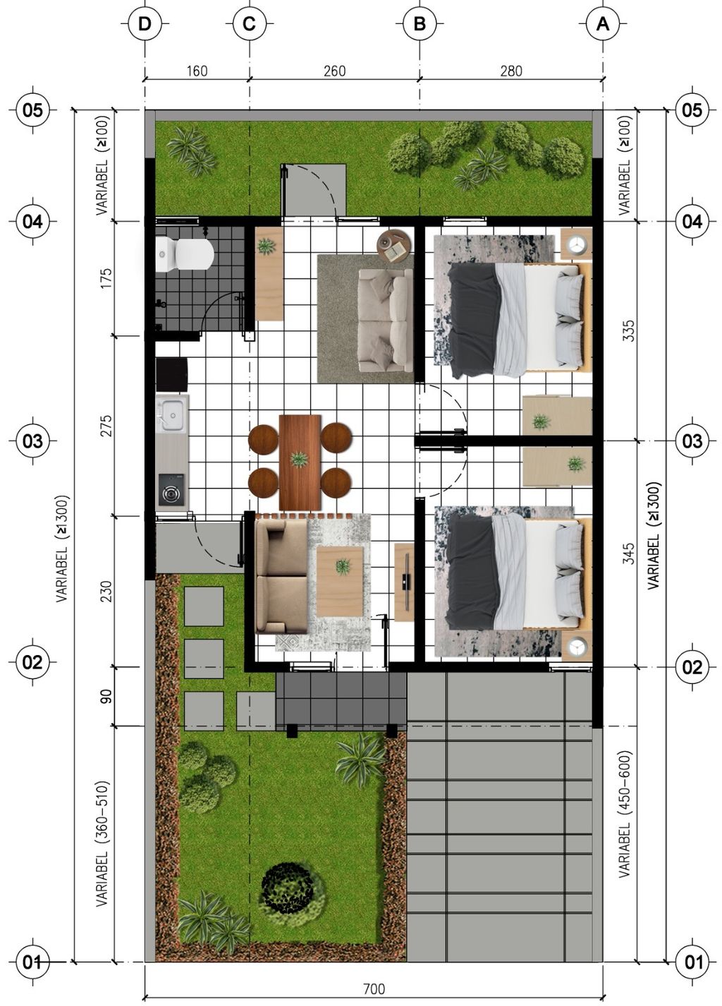 foto denah rumah tipe AD-13219 (591.000.000) (45/126) perumahan BUMI TAMALANREA PERMAI