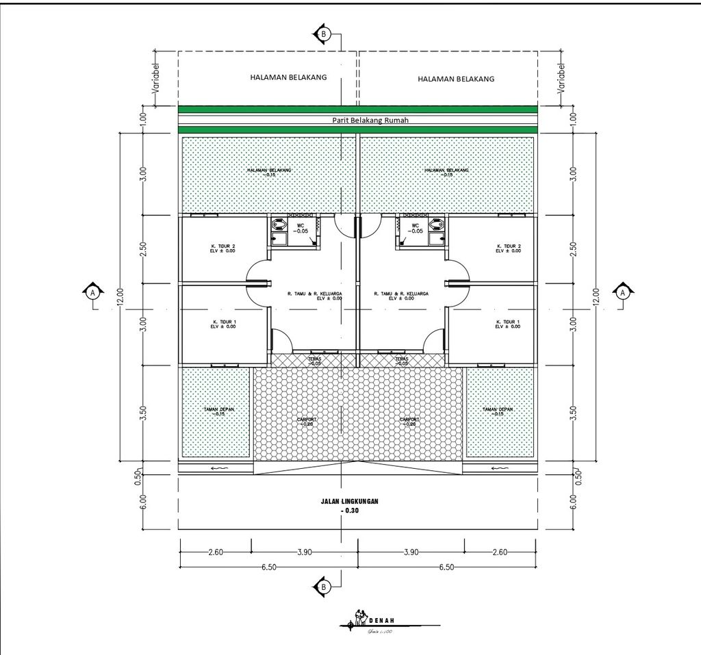 foto denah rumah tipe 36/78 perumahan Tebing Green