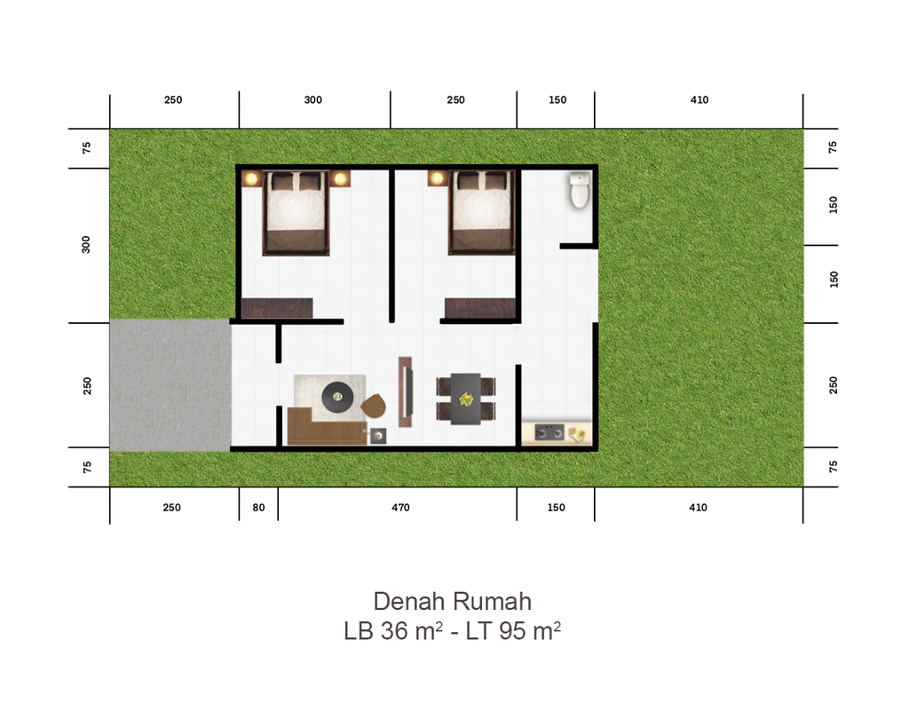 foto denah rumah tipe Victoria perumahan D'Sunny Victoria