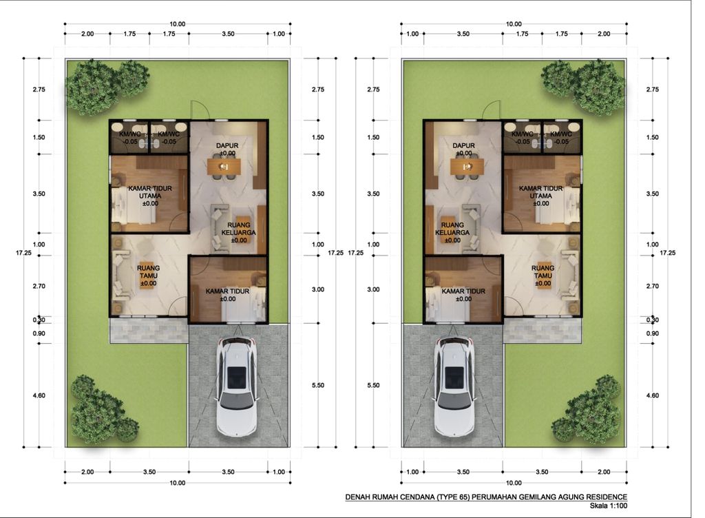foto denah rumah tipe 65 - CENDANA perumahan GEMILANG AGUNG RESIDENCE TAHAP 2