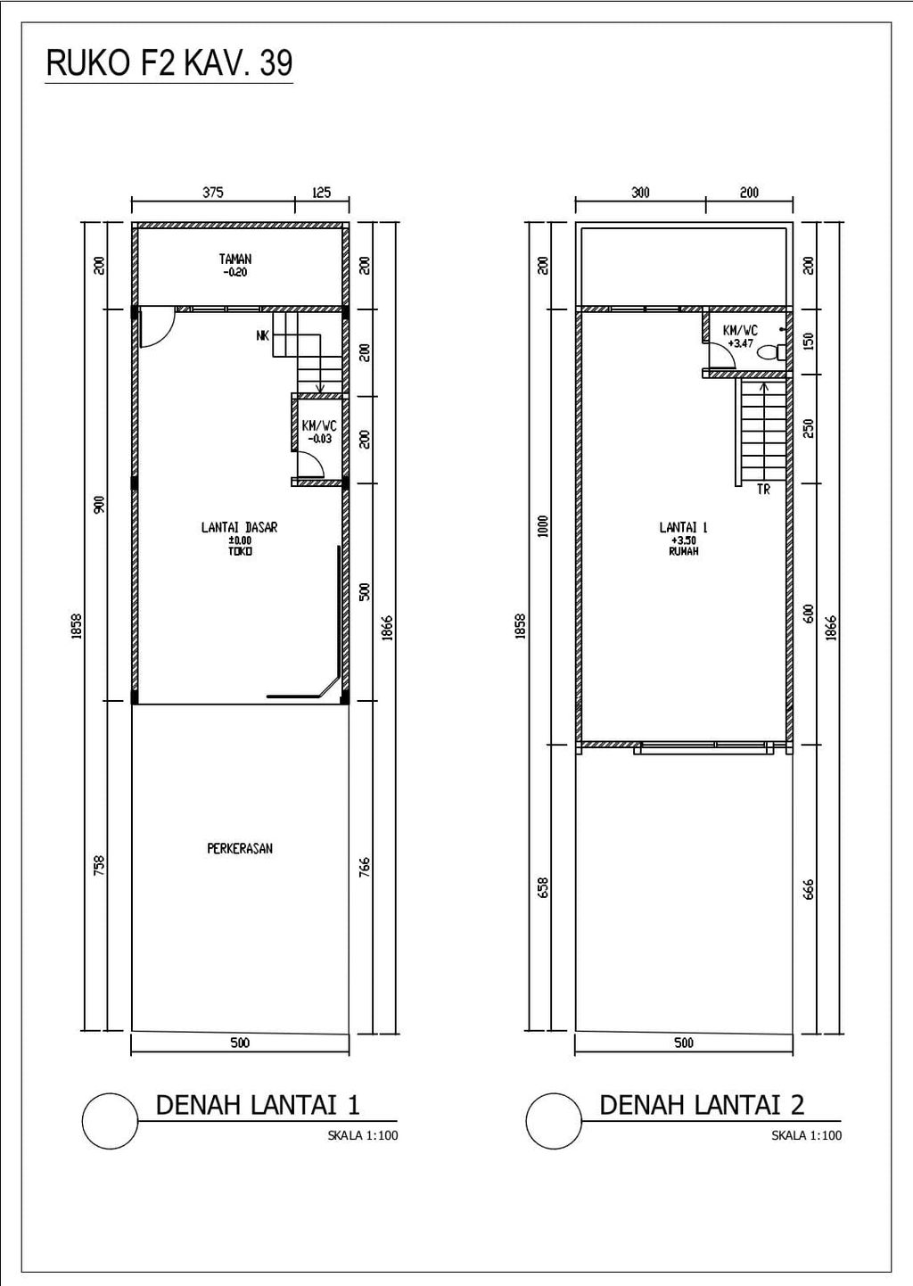 foto denah rumah tipe RUKO perumahan GRAND SHARON RESIDENCE BLOK F2