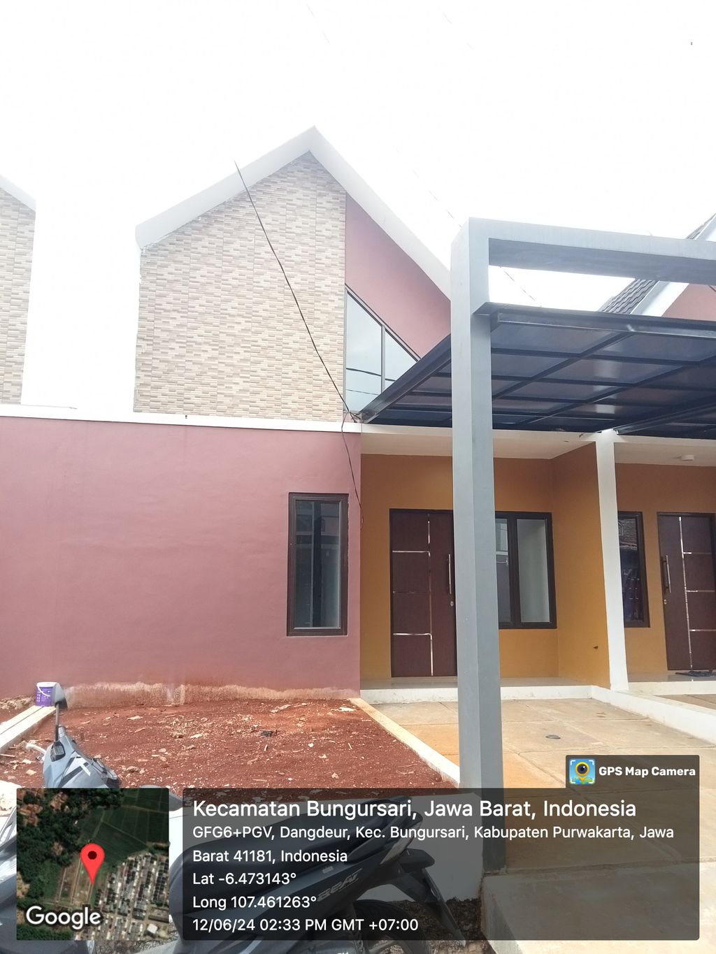 foto tampak rumah tipe 30/60 perumahan Bumi Purwa Raya Dangdeur Tahap II