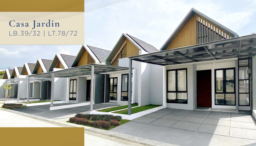 foto tampak rumah tipe CASA JARDIN 32/72 (JUNI 24) perumahan PANJIBUWONO RESIDENCE