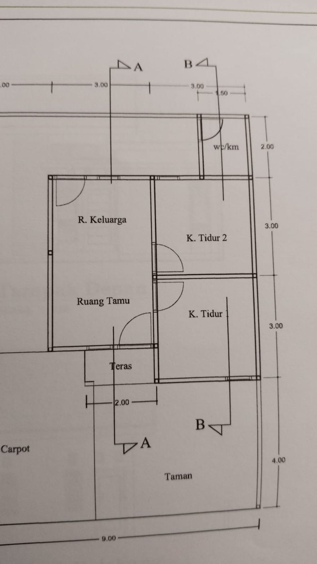 foto denah rumah tipe C perumahan CITRA RESIDENCE 2 (PENGEMBANGAN)