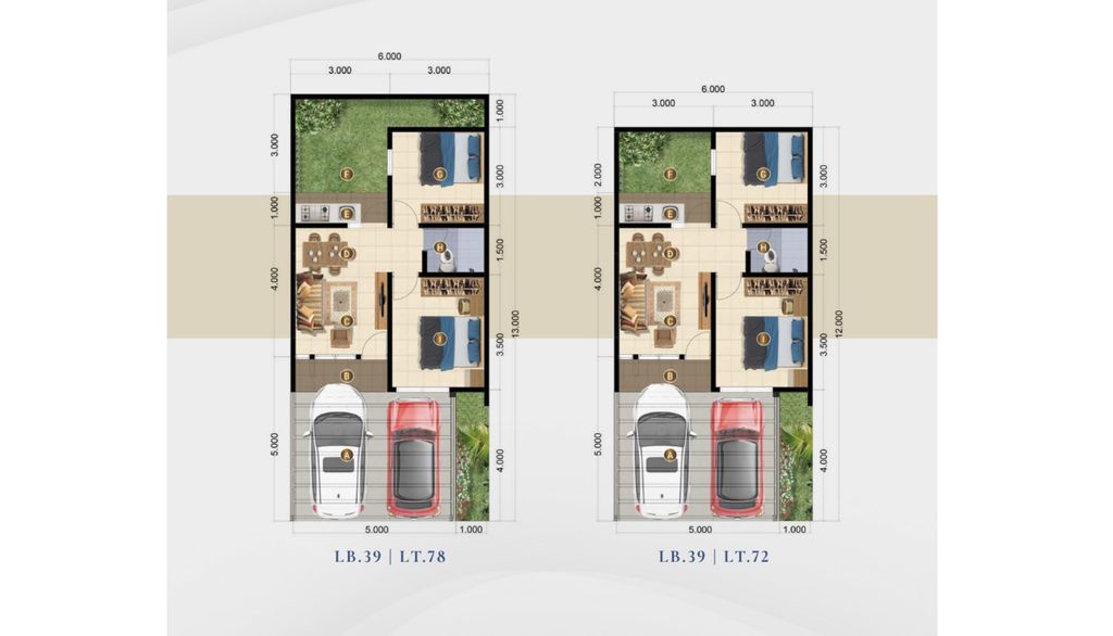 foto denah rumah tipe CASA JARDIN 39/72 BM (APR 24) perumahan PANJIBUWONO RESIDENCE