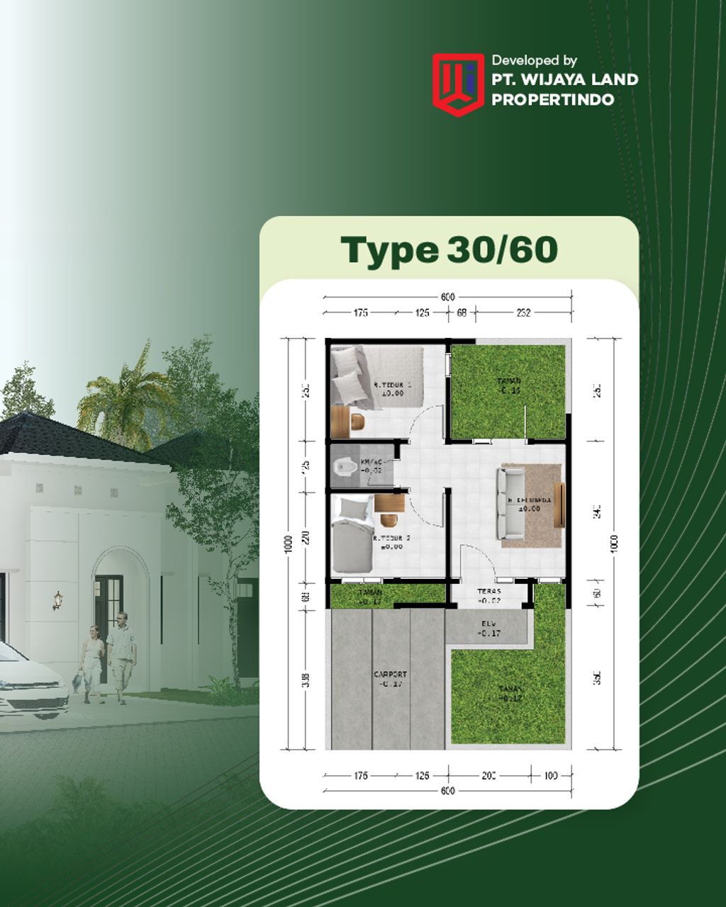 foto denah rumah tipe WIJAYA perumahan WIJAYALAND WATUBELAH