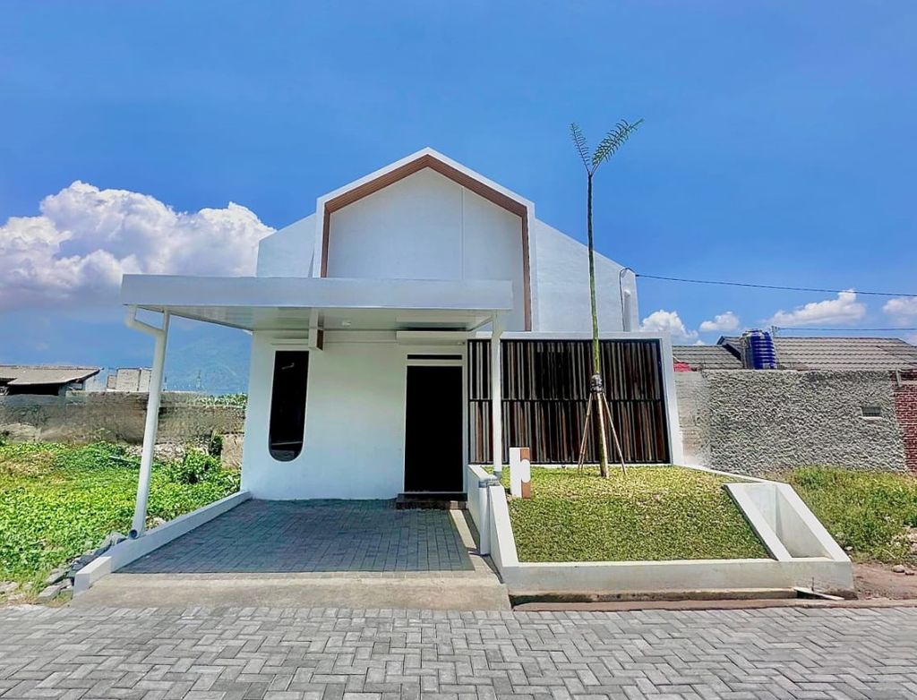 foto tampak rumah tipe 46/84 perumahan Ruma Putih Asaka