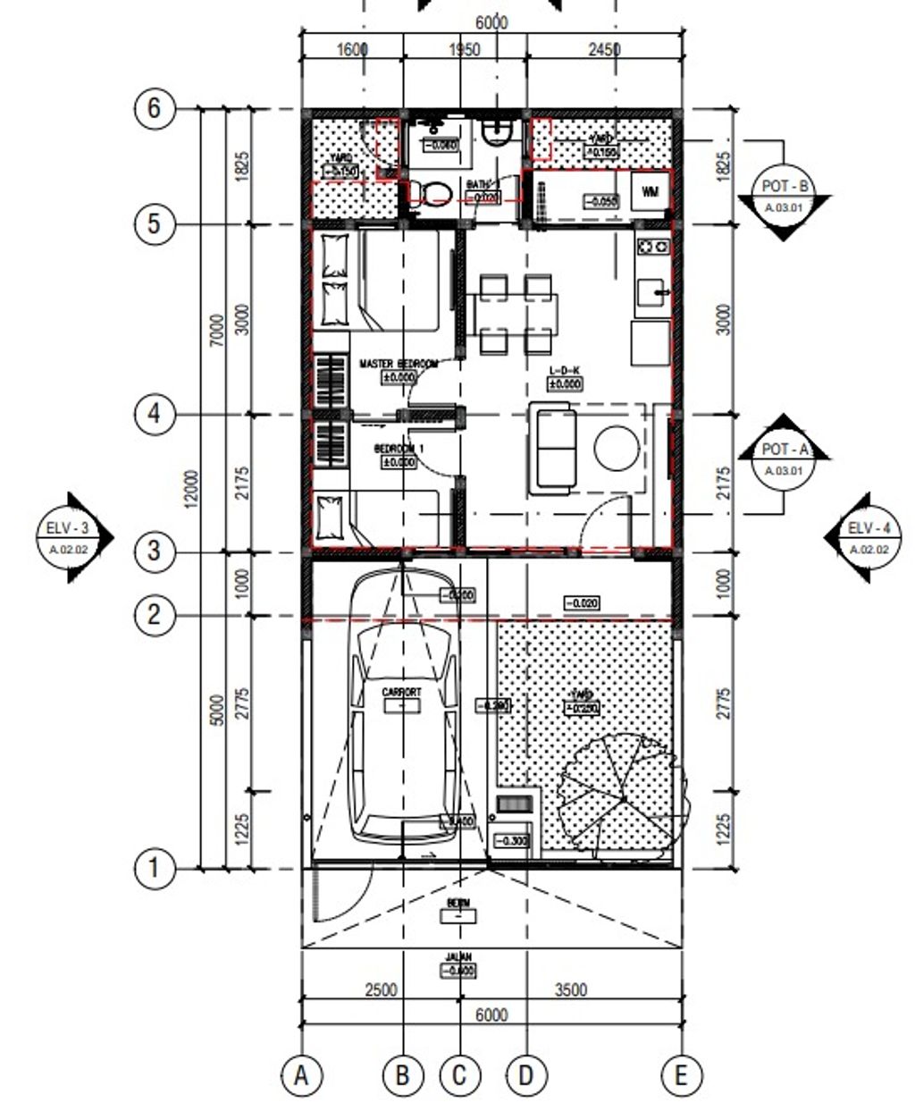 foto denah rumah tipe 36/72 perumahan GRAND ANANDARA RESIDENCE