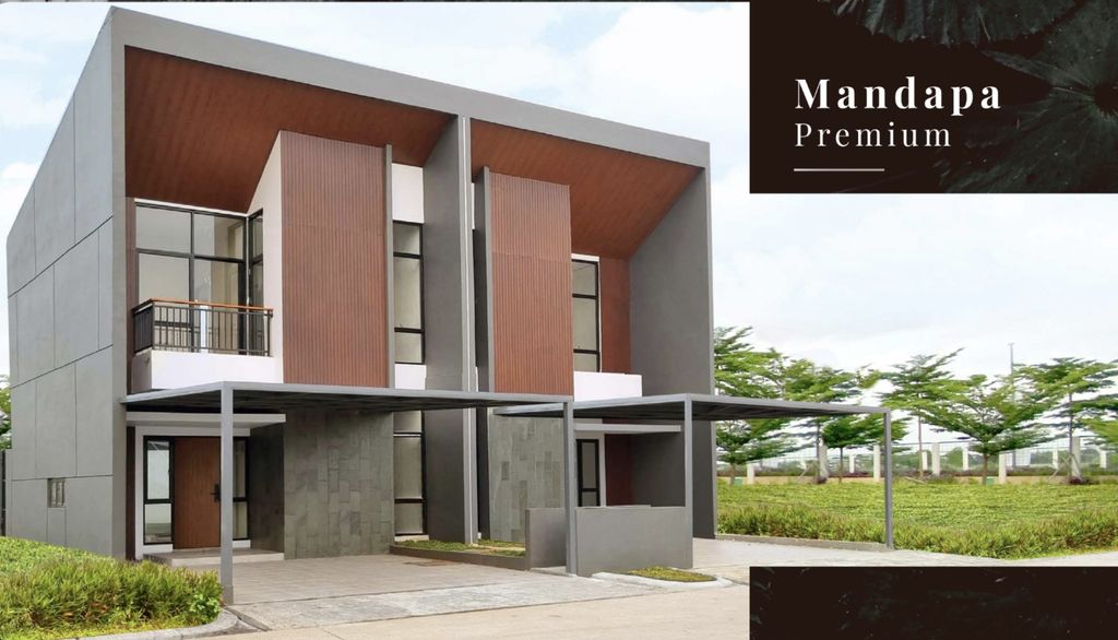 foto tampak rumah tipe MANDAPA PREMIUM GARDEN 58/78 (SEPT 24) perumahan Cluster Sriwijaya - Darmawangsa Residence Bekasi