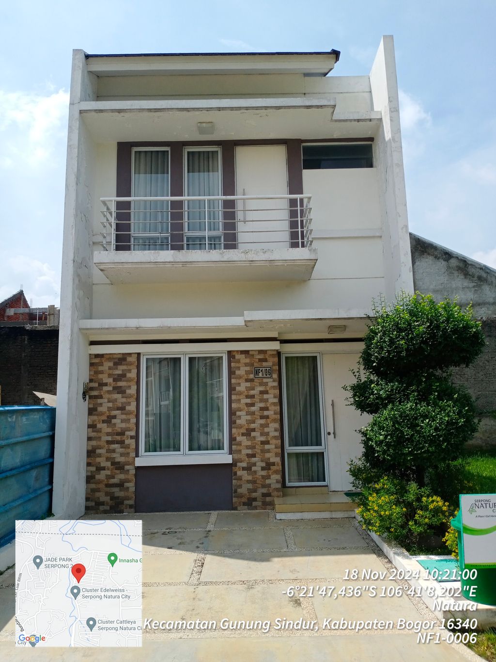 foto tampak rumah tipe NF I - 006 perumahan SERPONG NATURA CITY