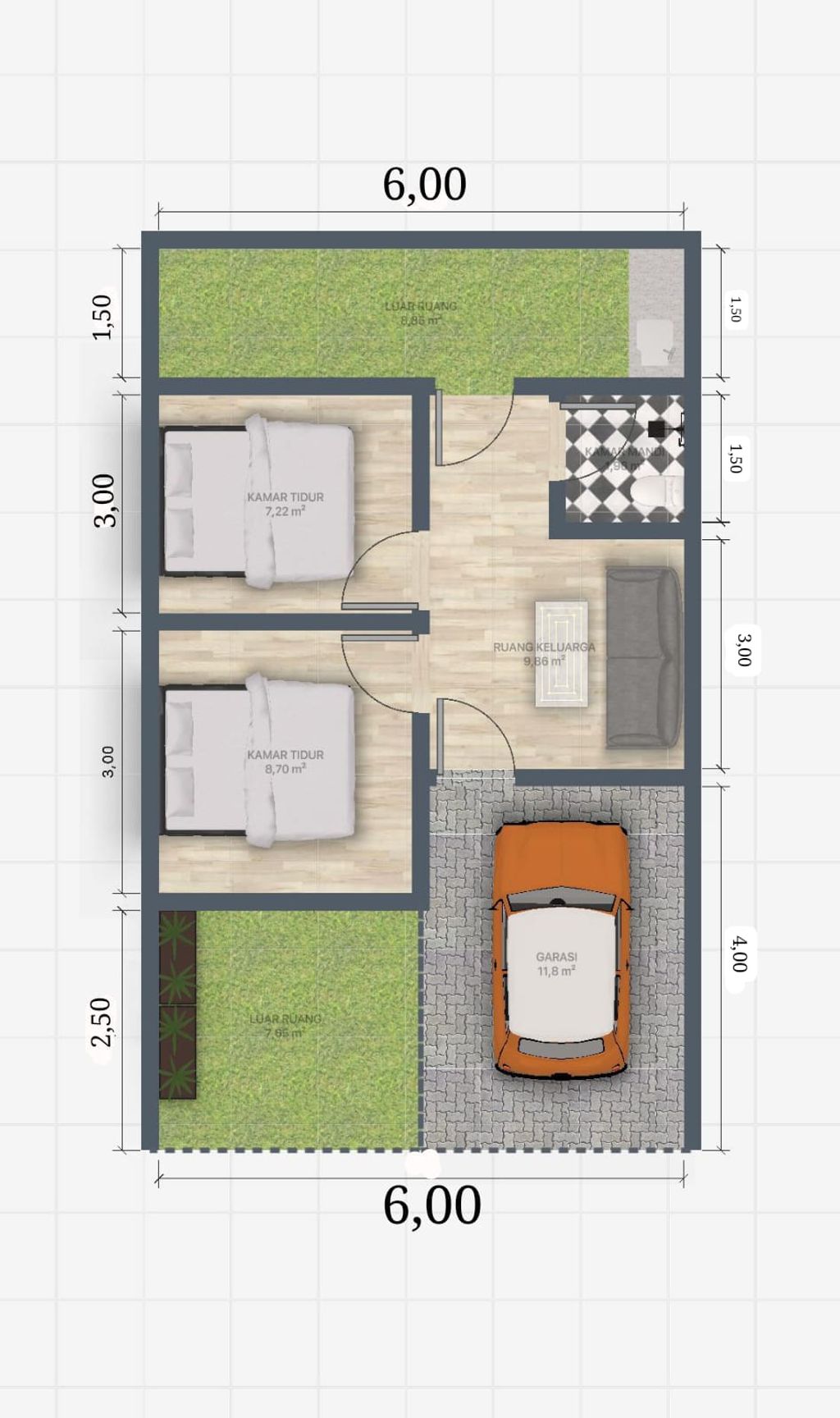 foto denah rumah tipe Karang Gawang Residence perumahan Karang Gawang Residence