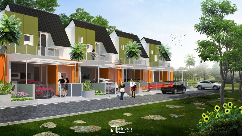 foto tampak rumah tipe 75 perumahan REMBANGAN HILL RESIDENCE