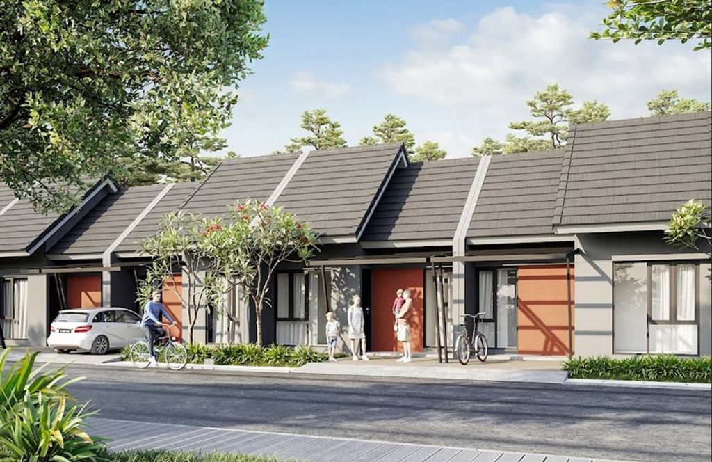 foto tampak rumah tipe LE REVE 469 perumahan MUTIARA GADING CITY CLUSTER MONACO & PARIS
