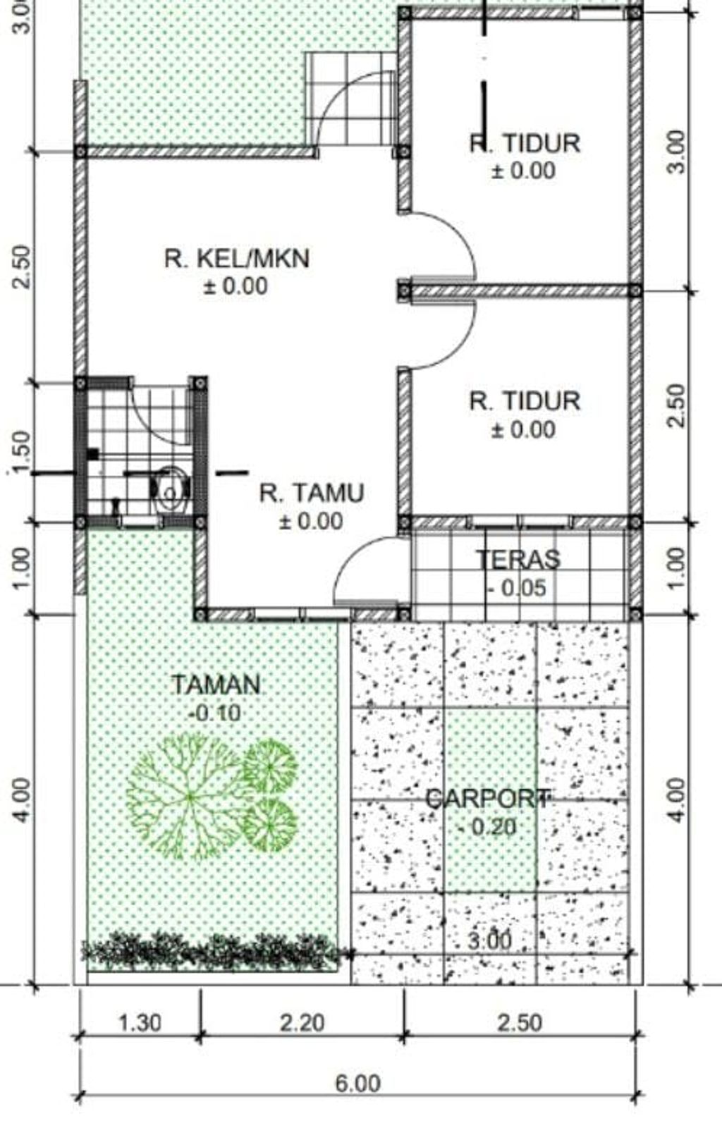 foto denah rumah tipe 30/95 perumahan GRAHA PESONA JATITUJUH
