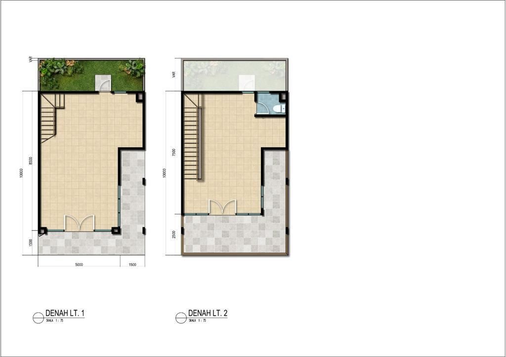 foto denah rumah tipe 5 VAR (2LT) perumahan RUKO SERPONG AVENUE