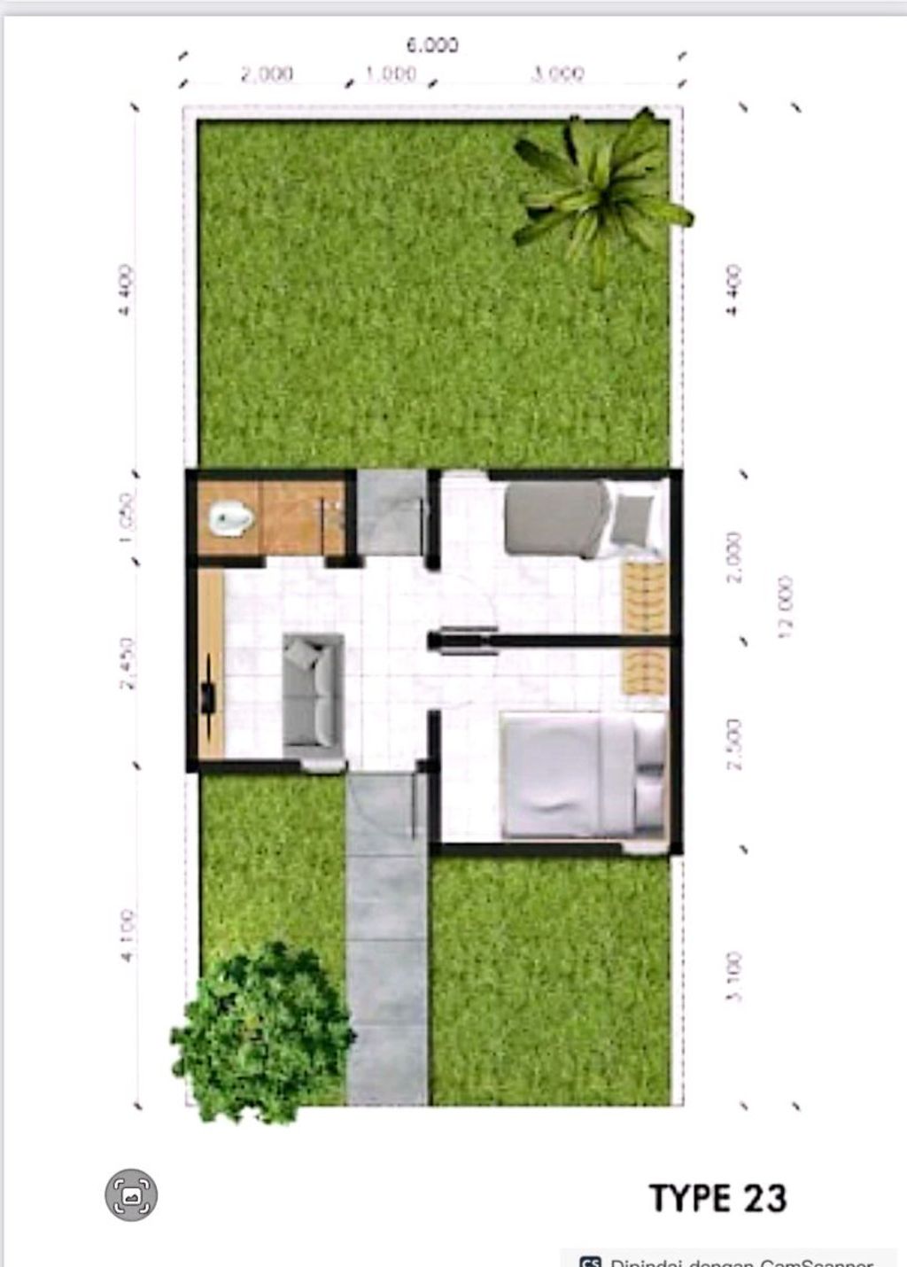 foto denah rumah tipe 23/110 perumahan Gardenia 2 cileungsi