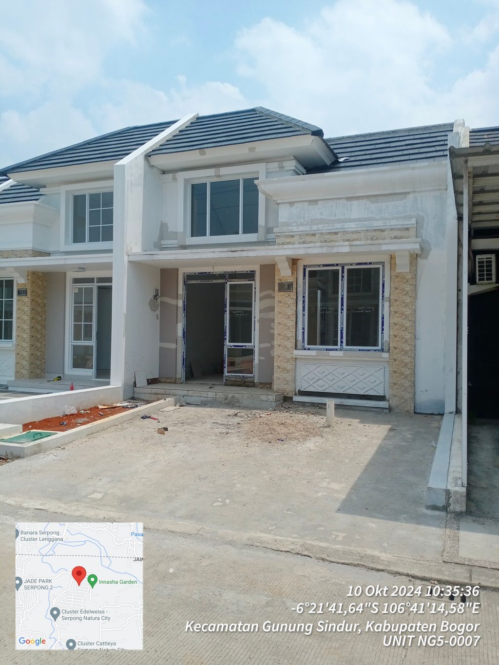 foto tampak rumah tipe NG5-0007 perumahan SERPONG NATURA CITY