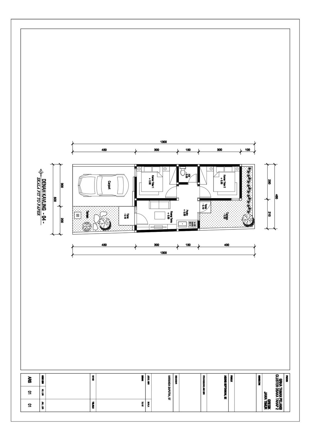 foto denah rumah tipe Osaka 2 kav 4 perumahan GRHA TAMAN PELANGI 2 CLUSTER OSAKA 2