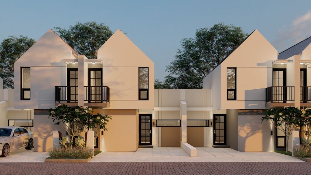 foto tampak rumah tipe Sky Pearl perumahan SKYLAND PANDANLANDUNG