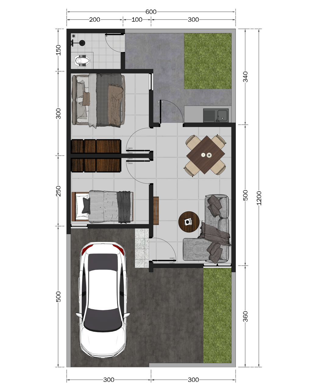 foto denah rumah tipe 36 perumahan INFINITY PARK