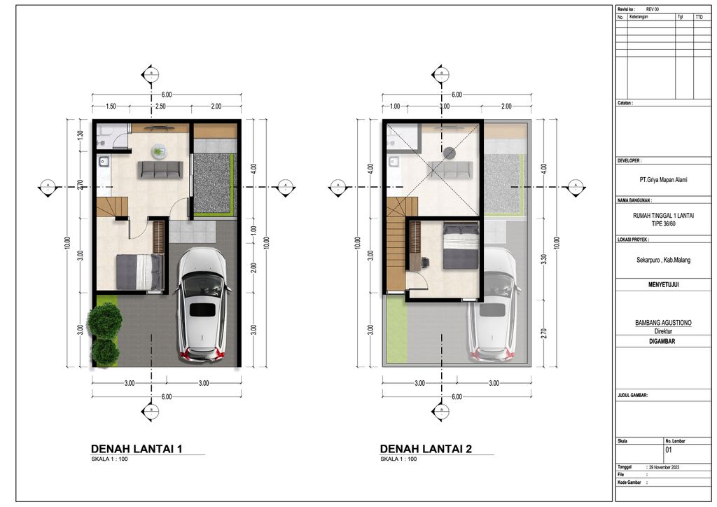 foto denah rumah tipe Sky Hazel perumahan SKYLAND PANDANLANDUNG