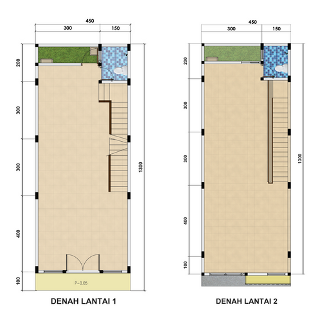 foto denah rumah tipe RUKO 100 TEPI DMJ 30 TH 58 perumahan PERUMNAS GRAND CILEGON RESIDENCE