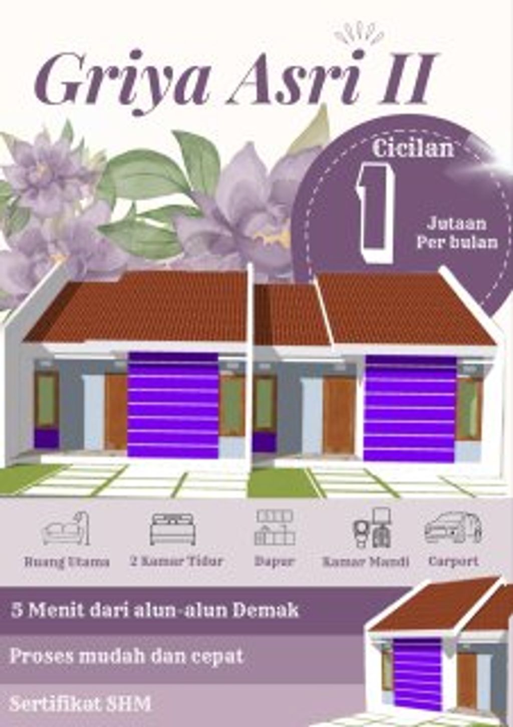 foto tampak rumah tipe 30 perumahan perumahan griya asri 2
