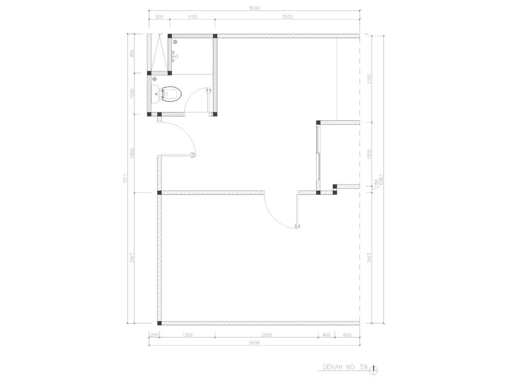 foto denah rumah tipe 1 Bedroom E perumahan Taman Melati Yogyakarta @Sinduadi