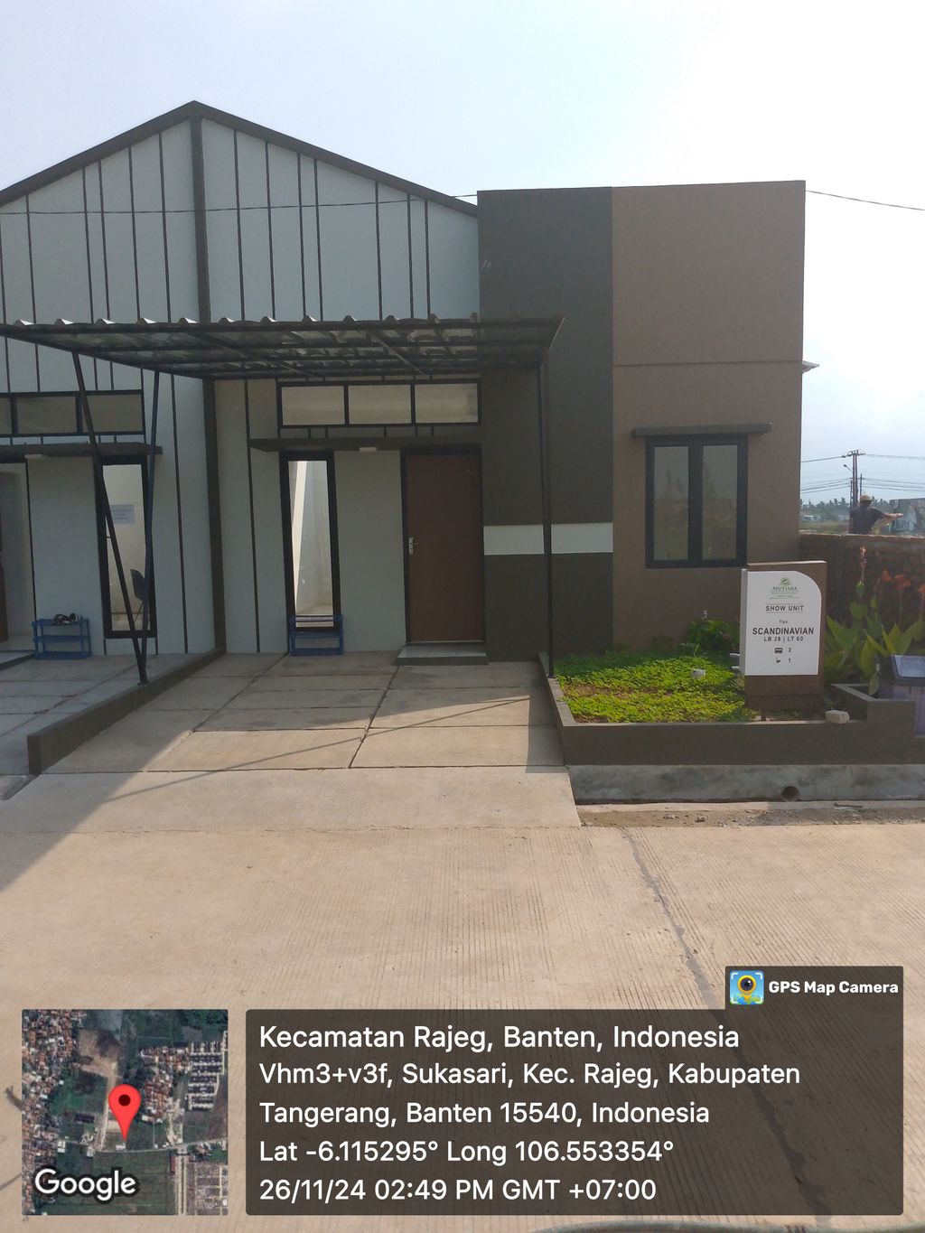 foto tampak rumah tipe SCANDINAVIAN perumahan MUTIARA PURI HARMONI SEPATAN