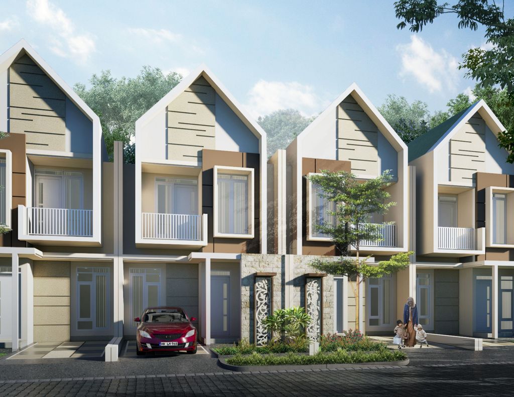 foto tampak rumah tipe 66/84 perumahan GRAND VIOLA TOWNHOUSE TAHAP 2