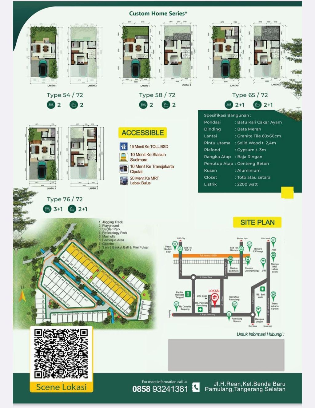 foto denah rumah tipe 54/72 (650) perumahan NAMARA RESIDENCE TAHAP II