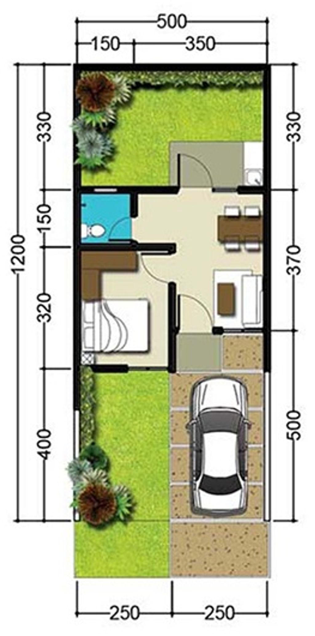 foto denah rumah tipe 25/60 Nottingham perumahan ROYAL SENTRALAND BTP