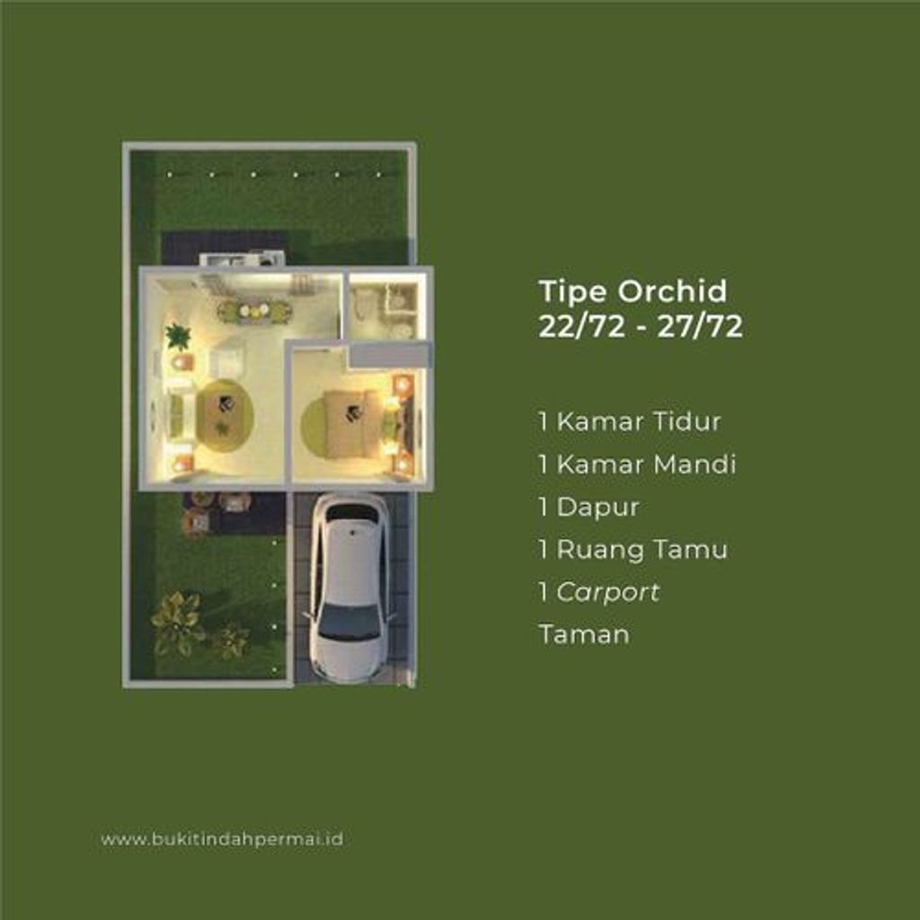 foto denah rumah tipe ORCHID ( TH 2024 ) perumahan BUKIT INDAH PERMAI CLUSTER ORCHID