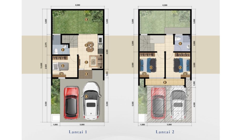 foto denah rumah tipe CASA GRANDE 60/78 BM (SEP 24) perumahan PANJIBUWONO RESIDENCE