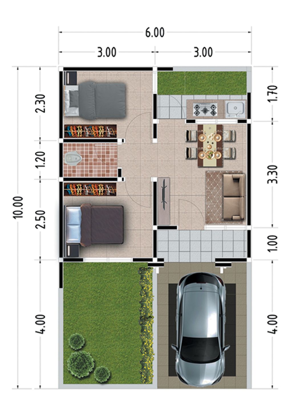 foto denah rumah tipe 30/73 perumahan JAZEERA CIKARANG RESIDENCE
