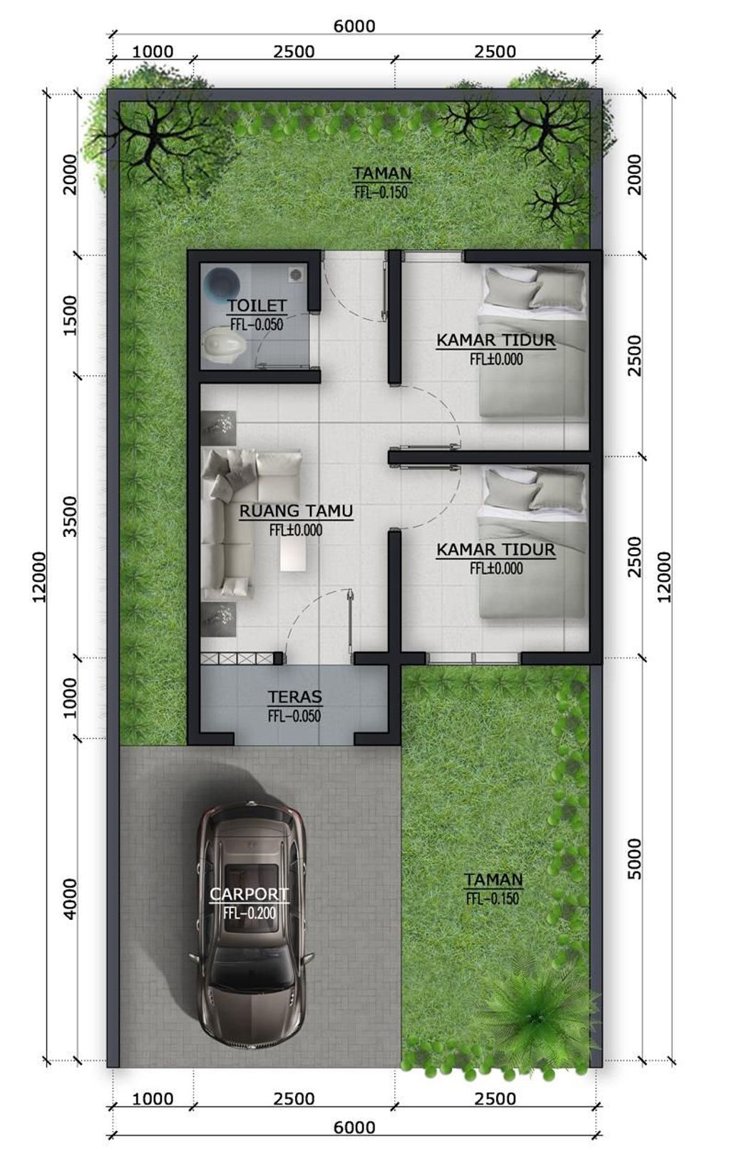 foto denah rumah tipe Subsidi perumahan Gallery Paradise Land