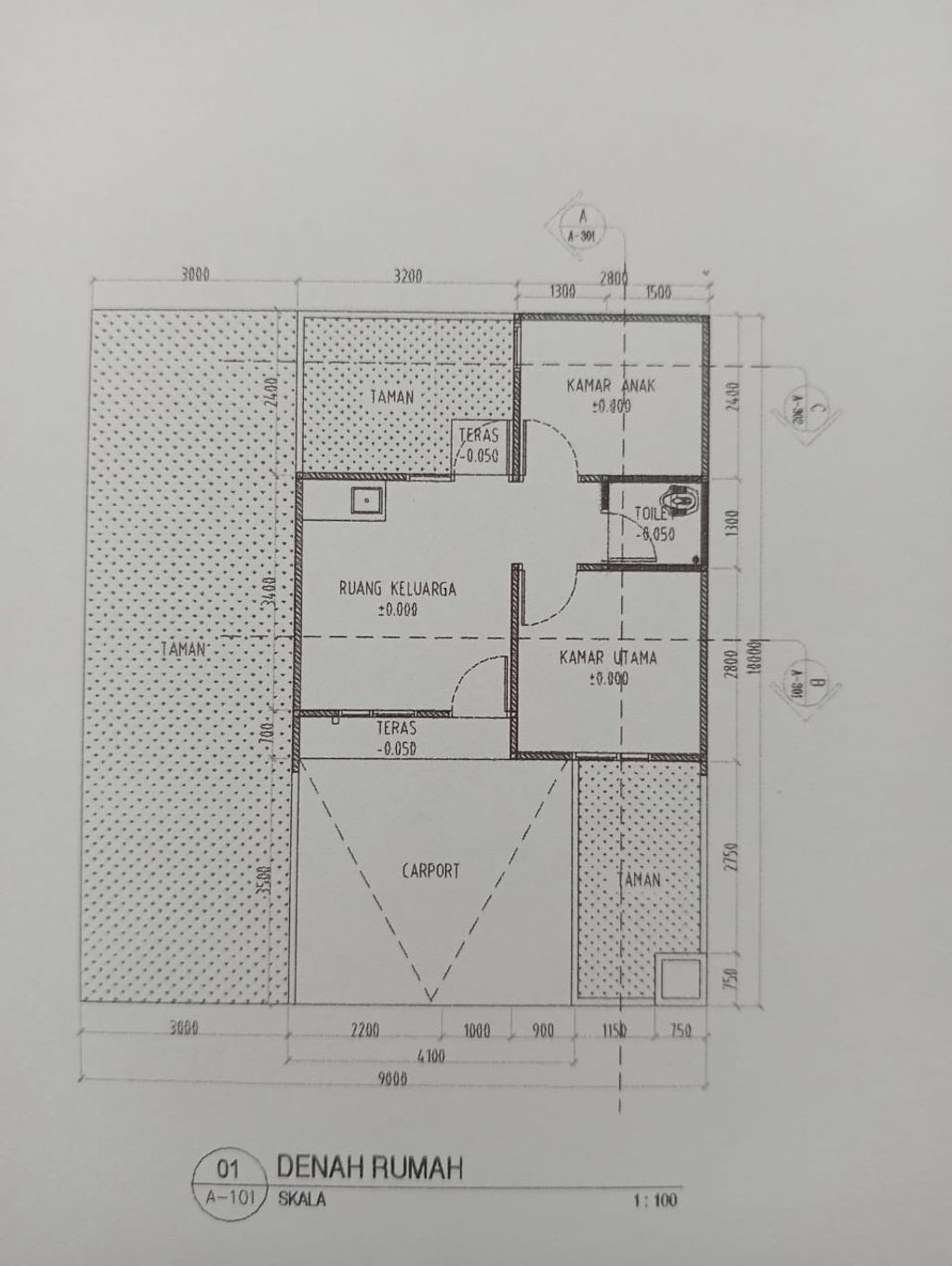 foto denah rumah tipe 30/90 perumahan PURI SAVA WARINGIN KURUNG