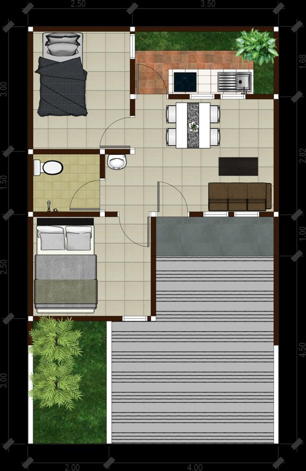 foto denah rumah tipe 36/72 perumahan KOPKAR GOBEL RESIDENCE