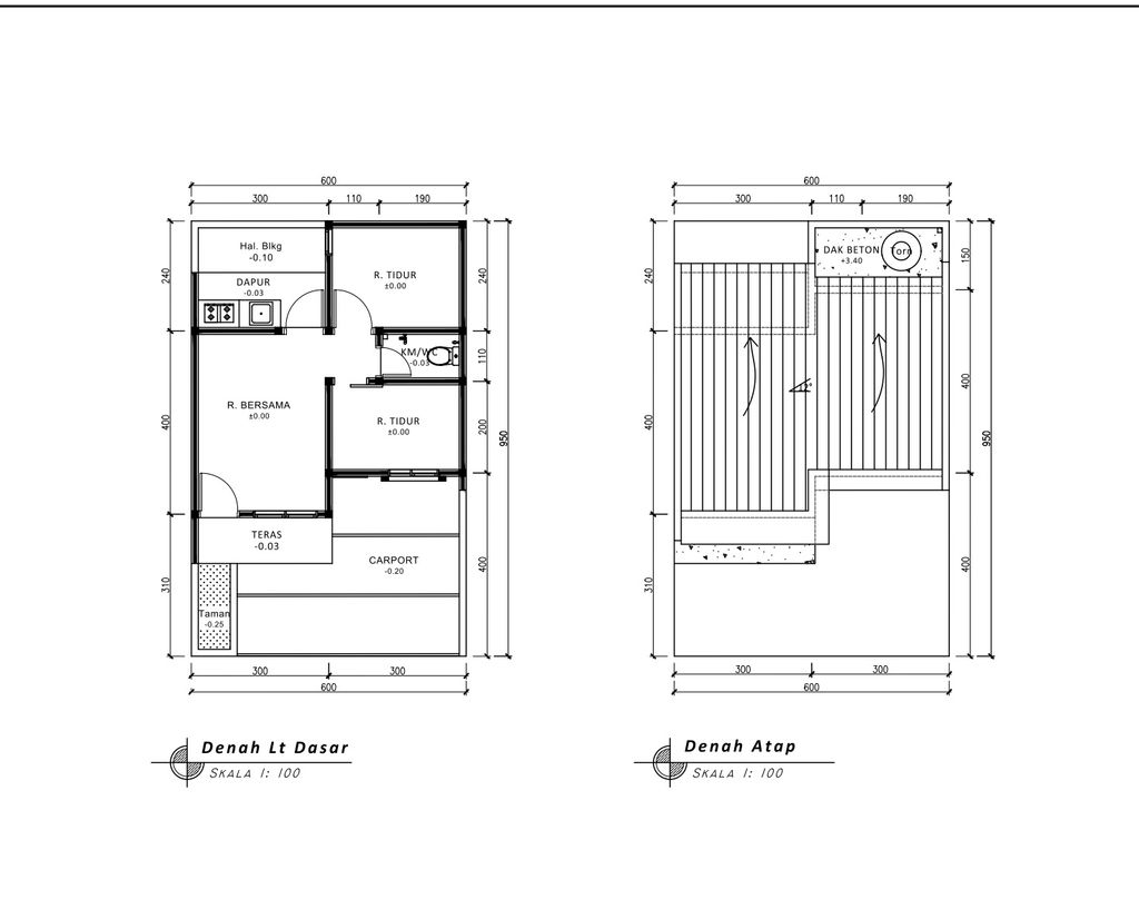 foto denah rumah tipe 30 1 lantai(348) perumahan G-Land Padalarang Valley
